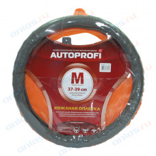 Оплетка руля M Autoprofi Luxury кожа рельефная серая AP-300 D.GY (M)