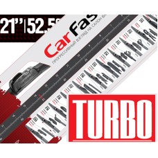 Щетка стеклоочистителя бескаркасная CarFashion Turbo 21"/525 мм 11 переходников 50041