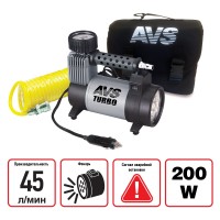 Компрессор AVS Turbo KS450L 45 л/мин до 10 атм металлический с фонарем