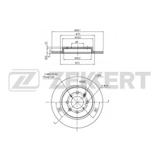Диск тормозной ZEKKERT BS5903 зад. полный (259,7 x 31 x 9) Honda Insight II 09-