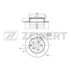 Диск тормозной ZEKKERT BS5703 зад. полный (297 x 58 x 11) Toyota Verso (R20) 09-