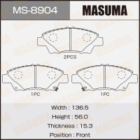 Колодки тормозные Honda Jazz, Fit 09- передние MASUMA MS-8904