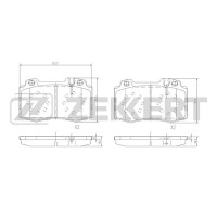 Колодки тормозные ZEKKERT BS1121 диск. передн. MB CL (215) 99-, C-Class (CL203) 02-, ML (W163) 00-, S-Class (W