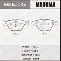 Колодки тормозные BMW 3 (E90) 04-11 (п.н.), 5 (E60) 01-10, 7 (E65) 01-08 передние Masuma MS-E0049