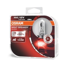 Лампа 12 В H4 60/55 Вт Р43 +100% Night Breaker Silver галогенная 2 шт. Osram