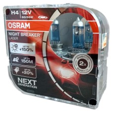 Лампа 12 В H4 60/55 Вт Р43 +150% Night Breaker Laser галогенная 2 шт. Osram