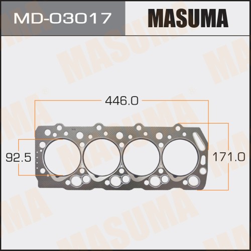Прокладка ГБЦ Mitsubishi Delica, Pajero; Hyundai Popter, Starex (4D55, 4D56 /T/TD) толщина 1,60 MASUMA