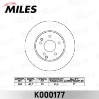 Диск тормозной MB W202/W203/W210/R170 2.0-3.0 передний вентилируемый Miles K000177