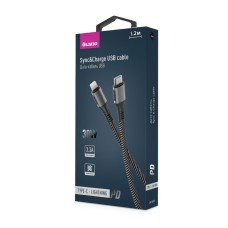 Дата-кабель 2,0 Type-C USB lighting 1,2 м 3.3 A 30 W черный Olmio *Гт 041631