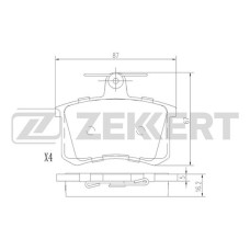 Колодки тормозные Audi 80, 90, 100, 200 77-, A4 94-, A6 94-задние дисковые (GDB1163) Zekkert BS-1096