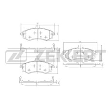 Колодки тормозные Hyundai Elantra (XD) 00-, Matrix (FC) 01- передние Zekkert BS-1798