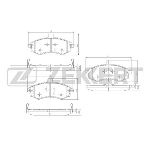 Колодки тормозные Hyundai Elantra (XD) 00-, Matrix (FC) 01- передние Zekkert BS-1798