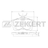 Колодки тормозные Honda Accord (CL) 03-08 задние Zekkert BS-1736