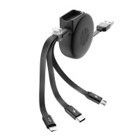 Кабель USB 2.0 3 в 1 microUSB/lightning/typeC раздвижной 1 м 2,1 А Olmio