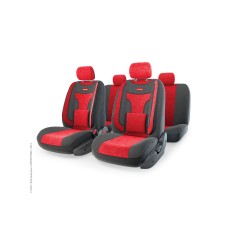 Чехлы Comfort Extra 11 пр. формованный велюр боковая поддержка черно-красные ECO-1105 BK/RD (M)
