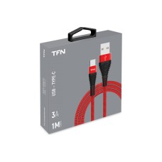 Кабель USB Type C 3.0 А 1 м в коробке TFN красно-черный TFN-CFZUSBCUSB1MRD