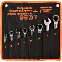 Набор ключей комбинированных трещоточных 8 пр. 8-19 мм сумка АвтоДело 30029