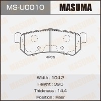 Колодки тормозные Chevrolet Lacetti 07-; Daewoo Gentra 13- задние (без ушек) Masuma MS-U0010