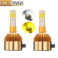 Лампа светодиодная H27 36 Вт 8-48 В 6000K 3800lm двойные бело-желтые 2 шт. С6 GL