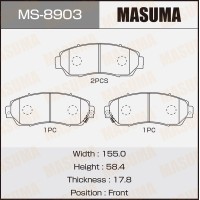 Колодки тормозные Honda CR-V (RE) 06-12; Haval F7x 19-, F7 19-, H6 Coupe 15- передние Masuma MS-8903