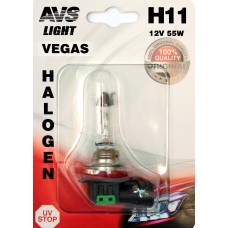 Лампа 12 В H11 55 Вт галогенная блистер Vegas AVS A78480S