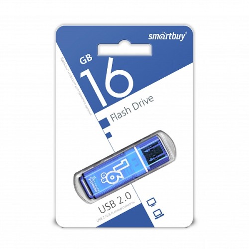 Флэш USB 16Gb Smart Buy Glossy series Blue