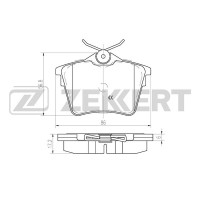 Колодки тормозные ZEKKERT BS1135 диск. задн. Citroen C5 III 08-, C5 08-, Peugeot 407 04-, 607 05-