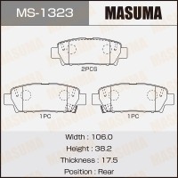 Колодки тормозные Toyota Chaser, Cresta, Crown, Mark II 92- задние дисковые MASUMA MS-1323