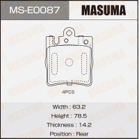 Колодки тормозные MB C (203) 00-, CLC (203) 08-, E (W210) 95- задние Masuma MS-E0087