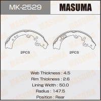 Колодки тормозные Toyota Fortuner 16-, Hilux 05- задние барабанные MASUMA MK-2529