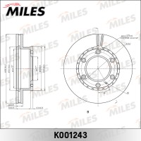 Диск тормозной MILES K001243 FORD RANGER 05-/MAZDA B-SERIE 99-/BT-50 06- передний D=289мм.