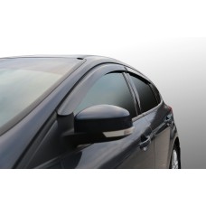 Дефлекторы на боковые стекла Ford Focus III седан 2011 накладные неломающиеся 4 шт. Voron Glass ДЕФ00238