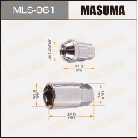 Гайки секретные 12 x 1.25 (4 шт. + головка-ключ) MASUMA MLS061