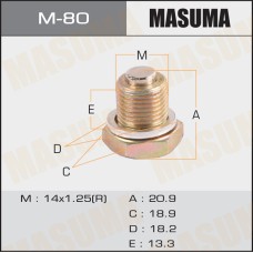 Болт слива масла M14 x 1.25 с магнитом Masuma M-80