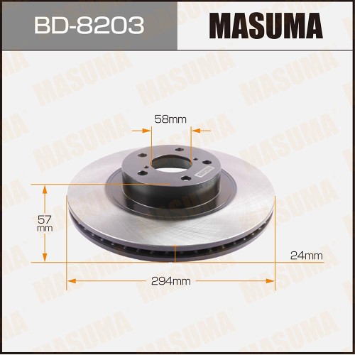 Диск тормозной MASUMA BD8203 front FORESTER, IMPREZA01-