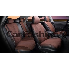 Накидки на сиденье CarFashion Grand Plus твид/экокожа светло-коричневая/коричневая 9 пр.
