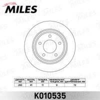 Диск тормозной Mazda 3 2.0-2.3 03-/5 1.6-2.0 05- задний Miles K010535