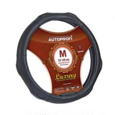 Оплетка руля L Autoprofi Luxury кожа рельефная черная AP-1020 BK (L)