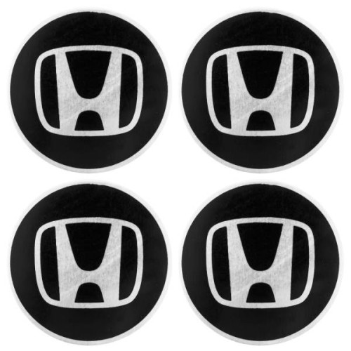 Эмблема на диски/колпаки D=5,7 см черные/алюминий Honda 4 шт. Skyway