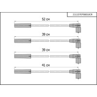 Провода в/в ВАЗ 2111 8 клапанов 1,6 силиконовые Cargen 2111-3707080-10