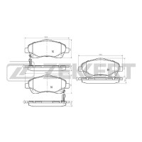 Колодки тормозные Toyota Avensis (T250) 03-08, Corolla Verso 04-09 передние Zekkert BS-2711