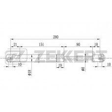 Амортизатор багажника ZEKKERT GF1050 Audi A4 I 94-