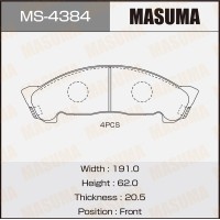 Колодки тормозные Nissan Atlas 92-07; Isuzu Elf 81-; Mazda Titan передние MASUMA MS-4384