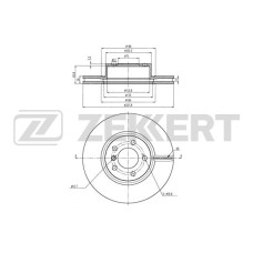 Диск тормозной BMW X3 (F25) 10-, X4 (F26) 14- передний вентилируемый 327,8 х 28 Zekkert BS5880