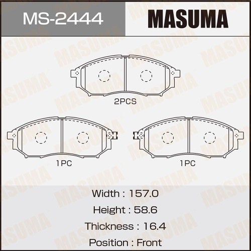 Колодки тормозные Nissan Pathfinder 05-, Qashqai 4WD 06-, Murano 04-, Infiniti FX 05- передние MASUMA MS-2444