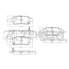 Колодки тормозные Toyota Alphard (H10) 03-, Avensis (C0) 01- задние дисковые (GDB3249) Zekkert BS-1880