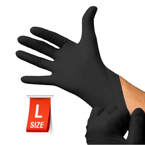 Перчатки нитриловые черные L (упаковка 100 шт.)