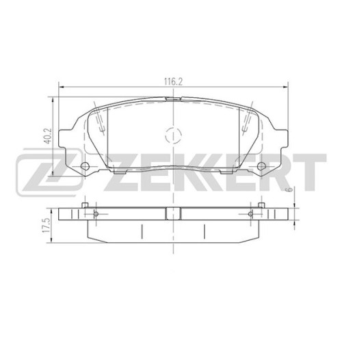 Колодки тормозные Toyota Chaser (_X10_) 96-, Cresta (X10_) 96- задние дисковые (GDB7065) Zekkert BS-1942