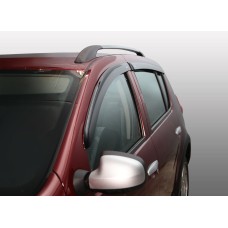 Дефлекторы на боковые стекла Renault Sandero 10 накладные неломающиеся 4 шт. Voron Glass ХИТ ПРОДАЖ