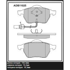Колодки тормозные VAG A4 (B5-B7) 94-08, A6 (C5) 97-11, Passat (3B) 96-05 передние Allied Nippon ADB 11025
